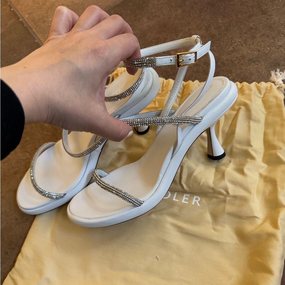 Brand NEW Wandler white heel sandal with crystals - Picture 3 of 4
